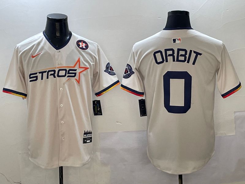 Men Houston Astros #0 Orbit Cream Three generations Joint Name 2025 Nike MLB Jersey style 10->houston astros->MLB Jersey